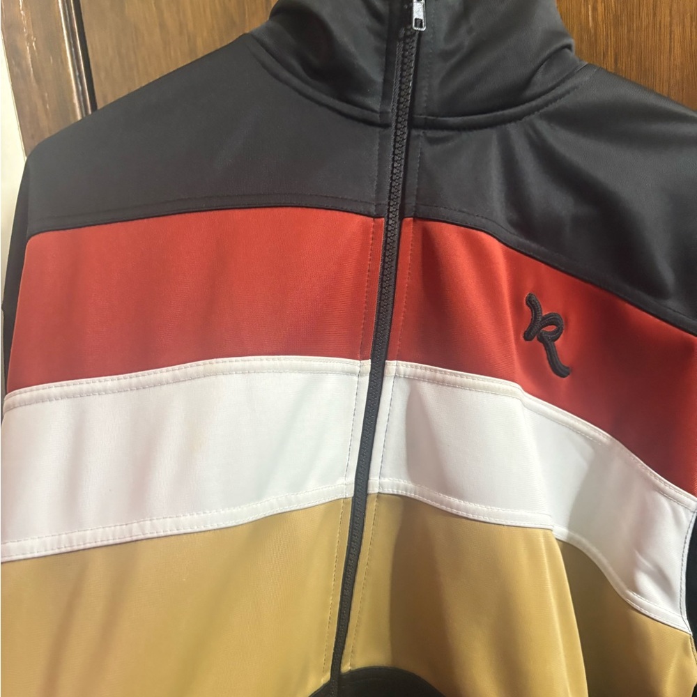 Rocawear Men's Red, White, and Tan Windbreaker